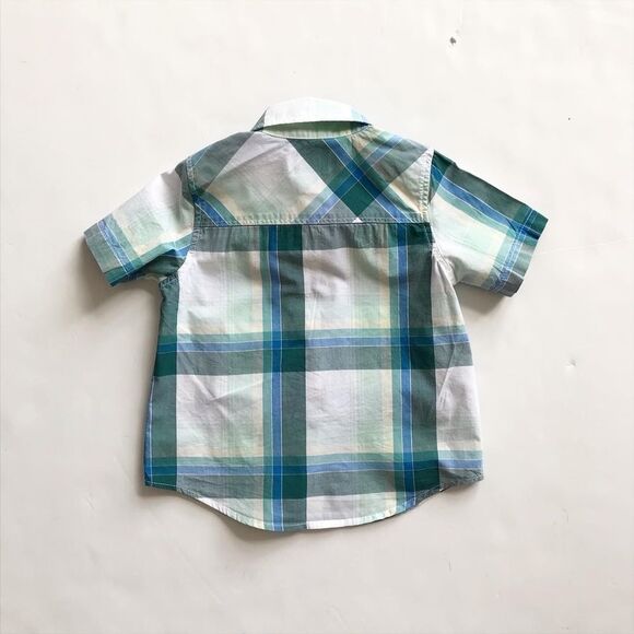 Old navy plaid short sleeve button shirt EUC 3T - Picture 4 of 4